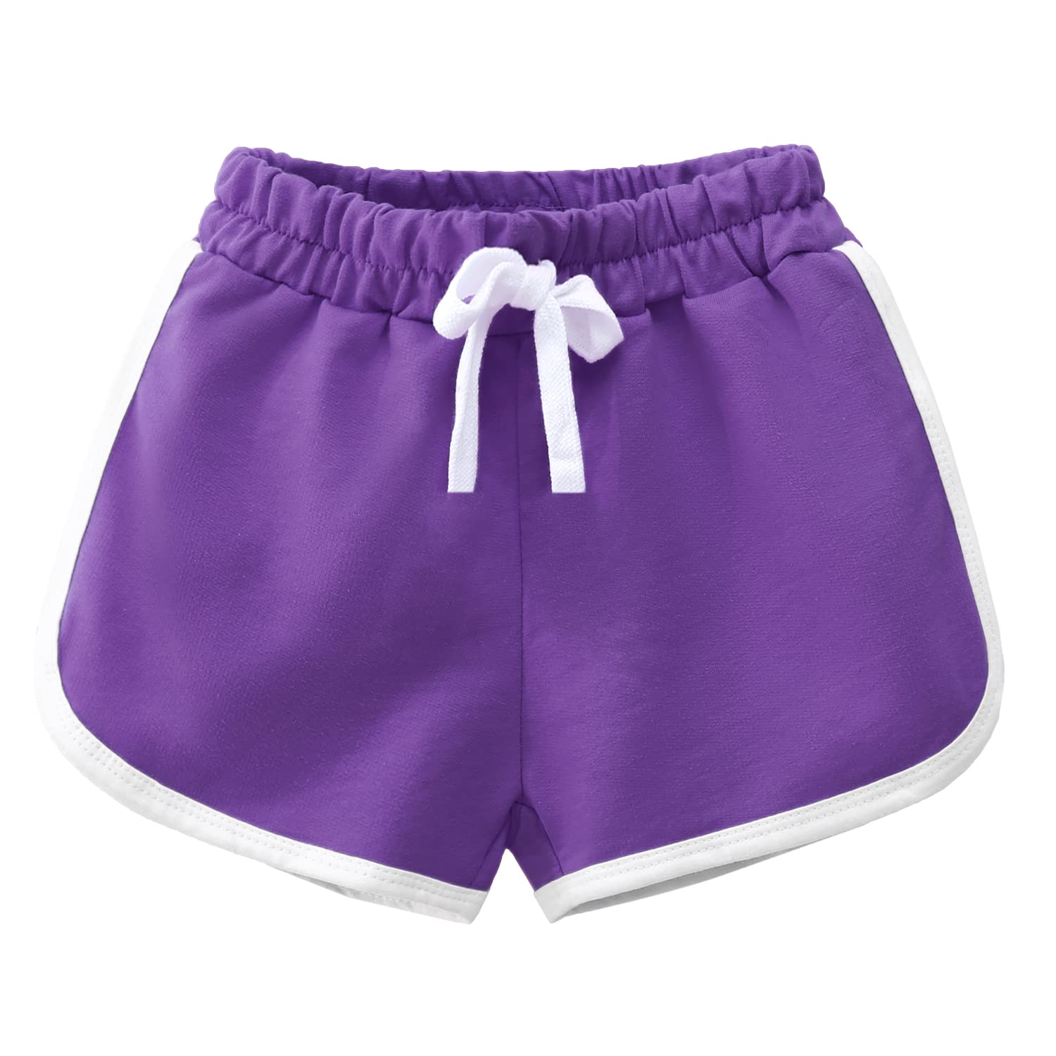 Paquete de 3 pantalones cortos deportivos de algodón para niñas pequeñas y grandes para entrenamiento, danza, delfín