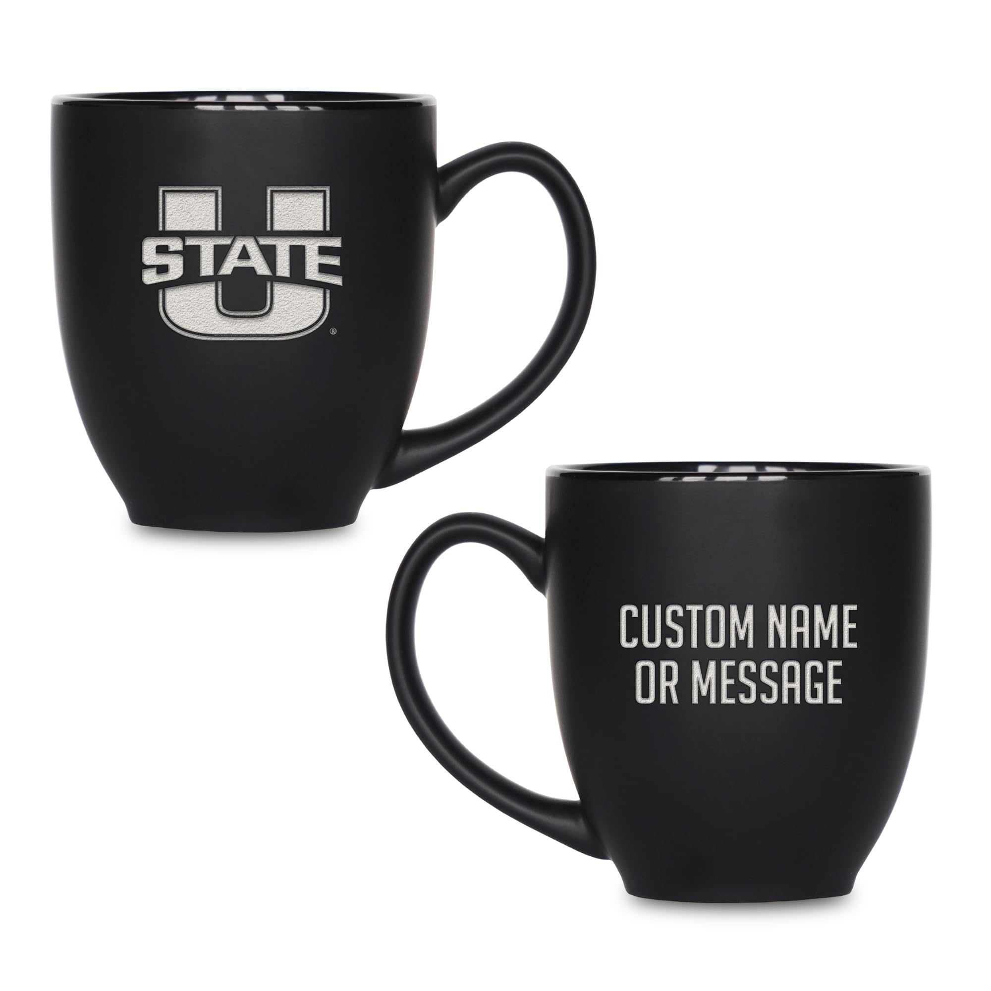 Rico Industries NCAA Primary 15-Oz Personalized Matte Black Bistro Mug - for Hot or Cold Drinks