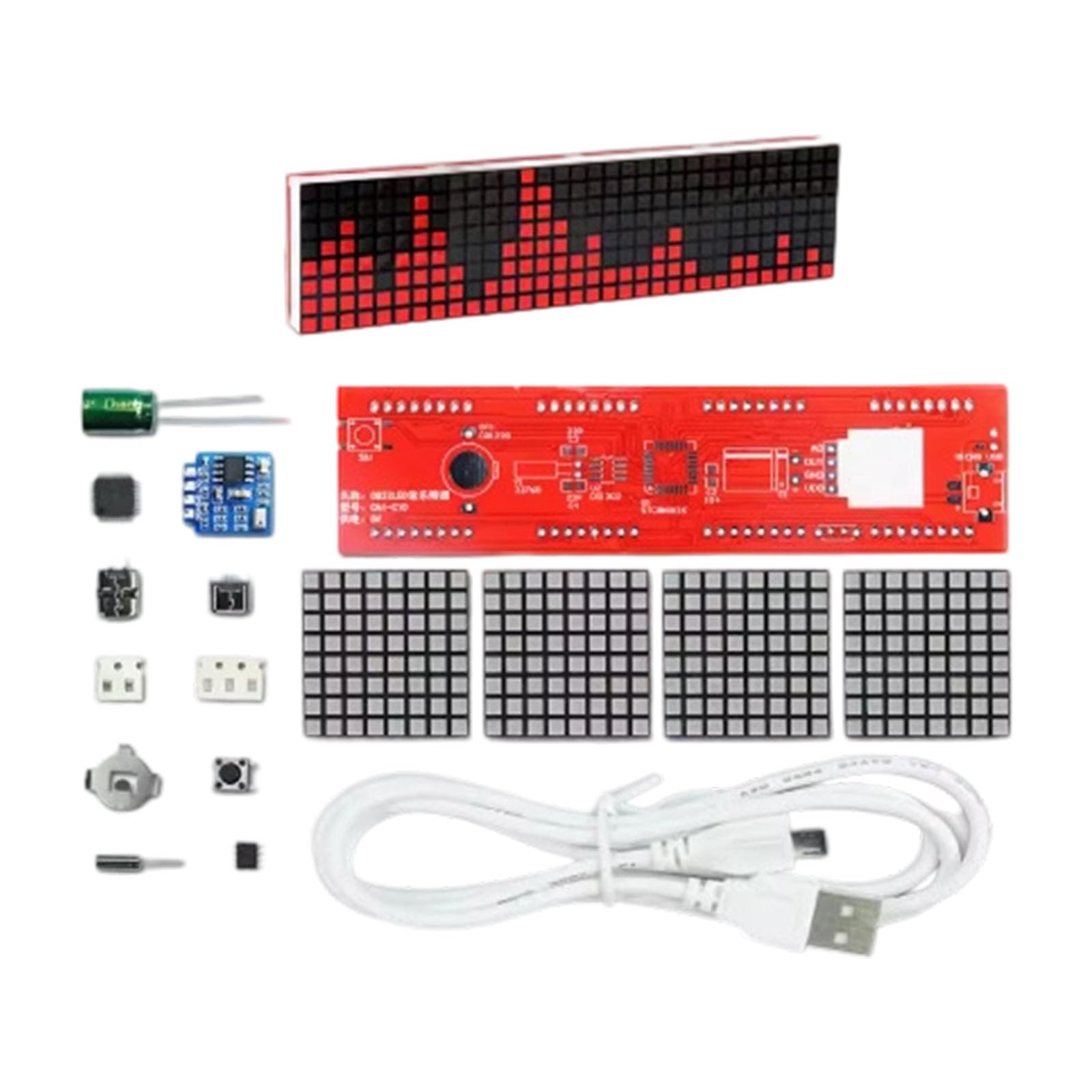 Nucelit Multifunctional Music Visualizer Clock: Rhythm Sync Lights, Dot Matrixes Display & Welding Training Module Rhythm Syncs Led Light