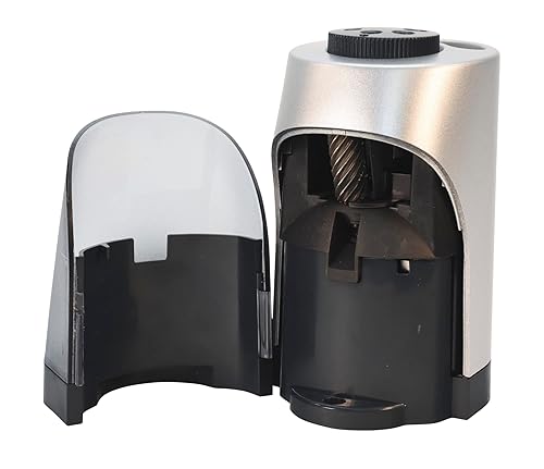 Miniatura 3 de School Smart Sacapuntas verticales 6 agujeros eléctrico negro y plateado