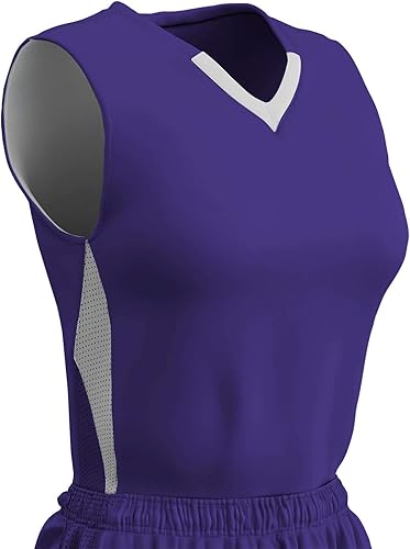 Champro Post Up Maillot réversible en Polyester pour Femme Taille XL Violet Blan
