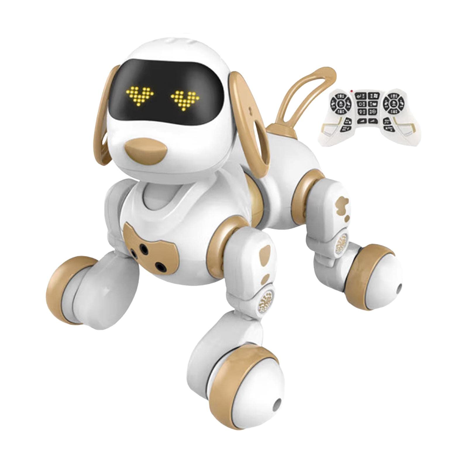 Perro Robot Inteligente con, Juguete Robot Electrónico para Niños de 5, 6, 7, 8, 9 años, Dorado