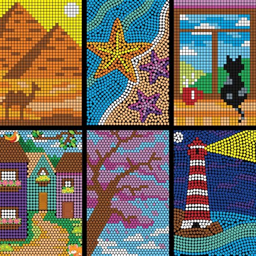 Image of Imagimake Mystery Mosaic Landscapes | Paint by Numbers Kit for Adults, Teens & Grown-Ups | 30 Design Sheets & 20 Colouring Pens | Colouring Book for Stress Relief | Painting Kit for Beginners| Art Therapy kit for Adults