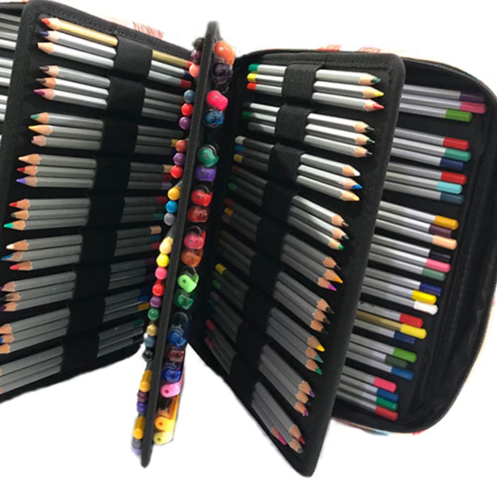 SagaSave Astuccio colorato con 166 scomparti portapenne, portapenne con supporto multistrato per matite di grande capacità con cerniera per studenti, adulti e artisti