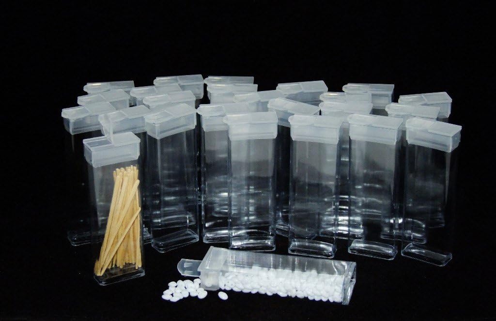 Rectangle Clear Plastic Storage Tubes with Flip Tops 3
