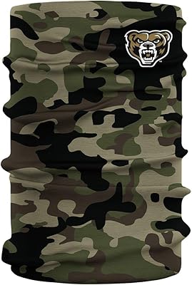 Oakland Golden Grizzlies, Green Neck Gaiter Camo print Vive La Fete