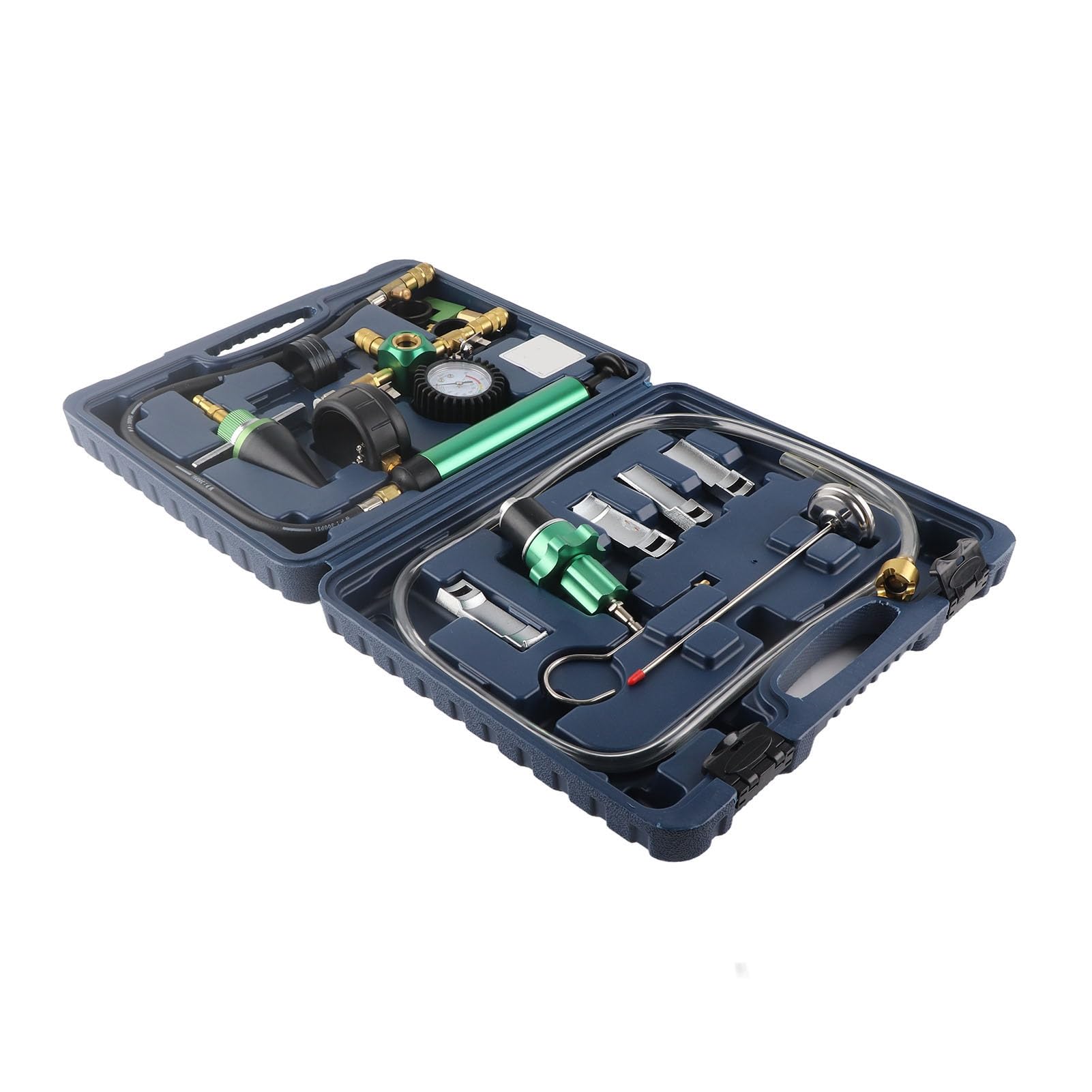 Kit di Ricarica per Vuoto del Liquido Refrigerante, Tester di Pressione del Radiatore da 15 Pezzi e Set di Strumenti Rilevatore di Perdite del di Raffreddamento con Adattatore Universale,