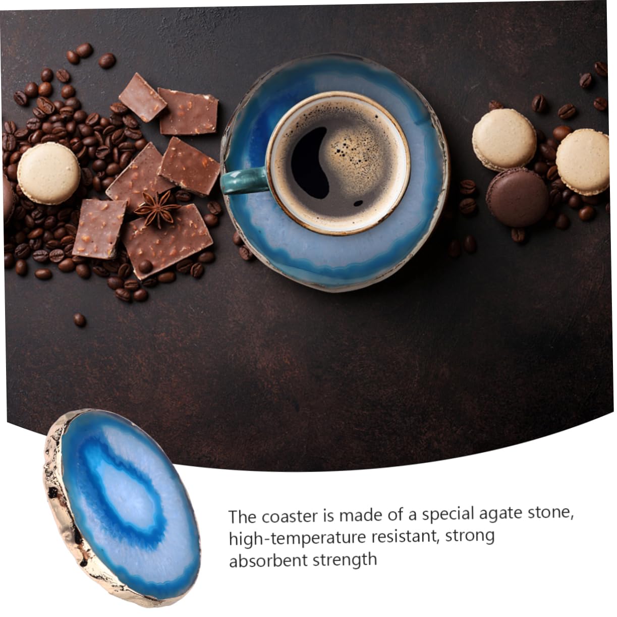 MAGICLULU 3piezas Posavasos De Ágata Natural Geométrico Creativo Aislamiento Térmico para Bebidas Accesorio Decorativo para Hogar y Cocina Diseño Elegante y
