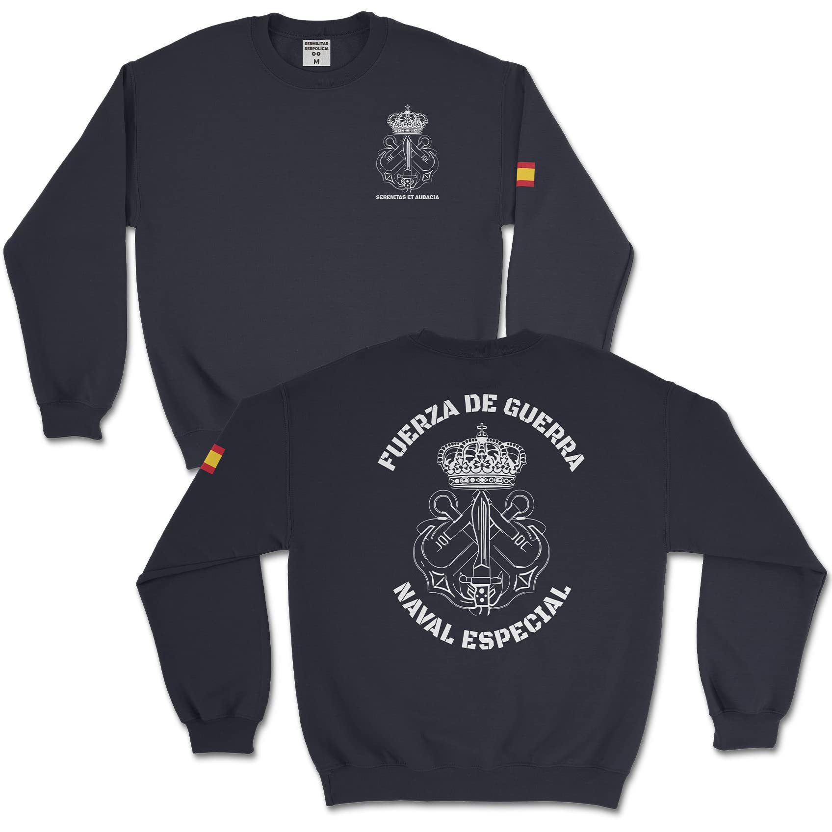 SERMILITAR Sudadera de la FGNE. Fuerza de Guerra Naval Especial. Operaciones Especiales de la Armada. Infanteria de Marina. Cuerpo General de la Armada. Armada Española. Boinas Verdes.