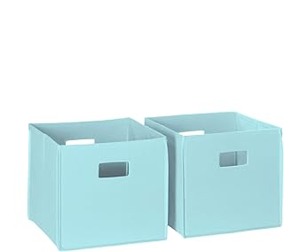 RiverRidge Folding Storage Bins with Handles Aqua Cube Storage Organizer...