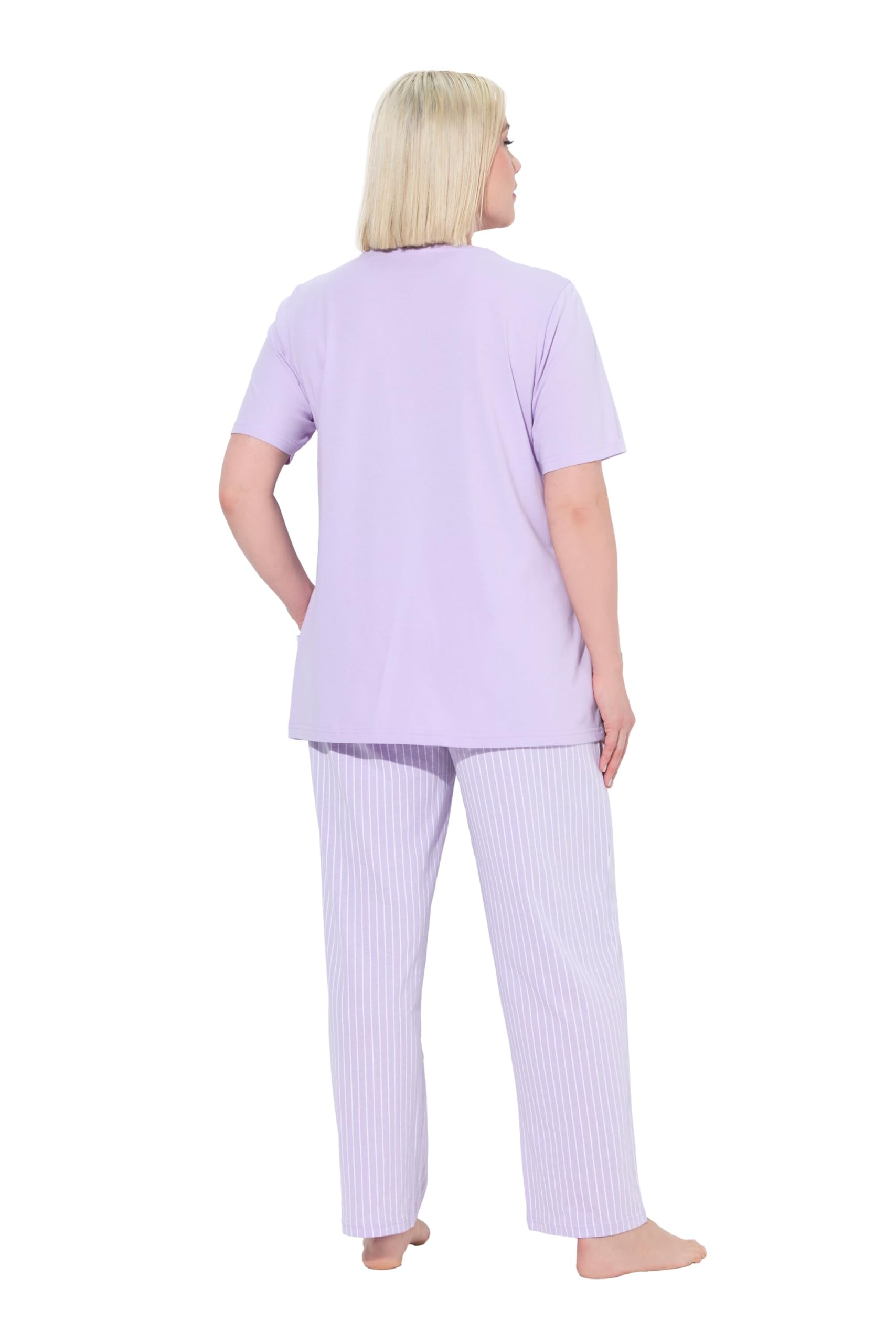 Ulla Popken Pyjama, Satin Detail, Morning Rise Pigiama con Dettagli in Raso, Morning Rise Donna (Pacco da 1)