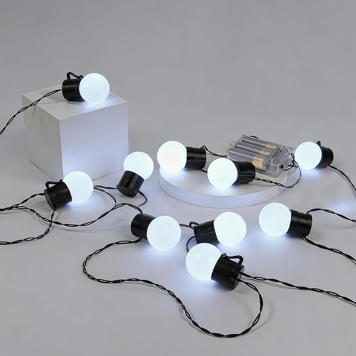 Battery Operated String Lights for Marquee Light Up Letters Numbers LED 10-Bulb White Indoor Outdoor Cool White Light Bulbs Bedroom Wall Christmas Decor Wedding Birthday Party Decorations