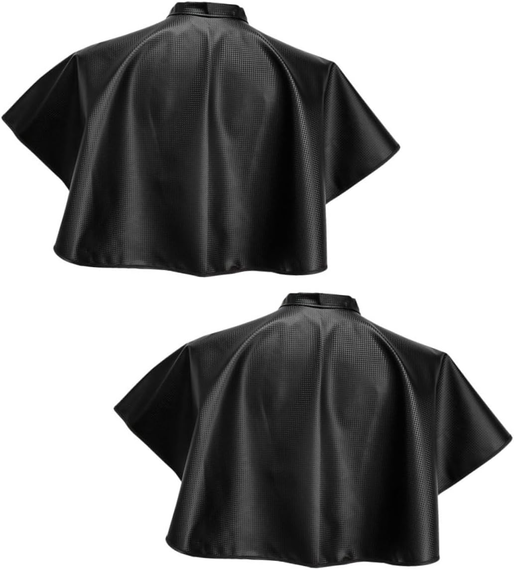 Housoutil Hair Salon Capes for Clients 2pcs Black Salon Aprons with Oil-proof and Heat-resistant Material Hairdresser Capes for Adults Suitable for Hair Dyeing and Styling