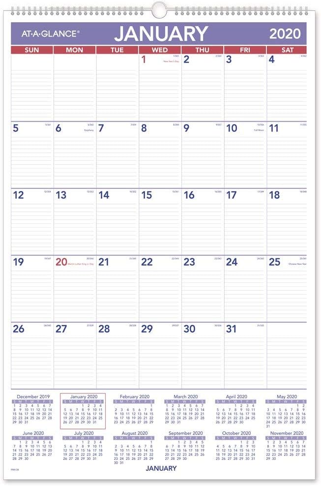 AT-A-GLANCE 2020 Monthly Wall Calendar XLarge