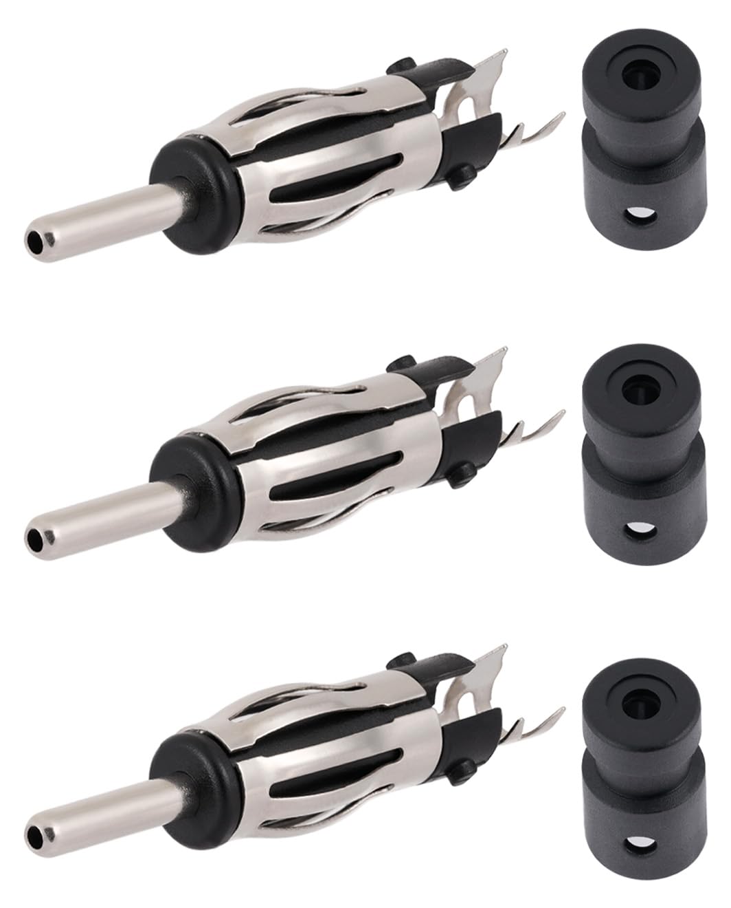 Vecys 3 Pezzi Connettore DIN Autoradio Maschio FM AM Antenna Universale per Auto Spina DIN Connettore in Rame per Cavo Coassiale di Estensione RG174