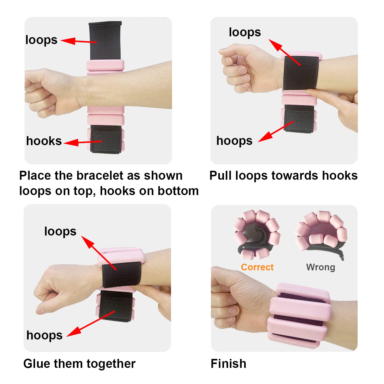 Wearable Wrist & Ankle Weights - (1LB/2LB/4LB), Silicone Bracelet Wrist Bangles for Men Women, Workout Resistance Weights for Exercise,Jogging,Yoga,Gym,Strength Training Product Image 6