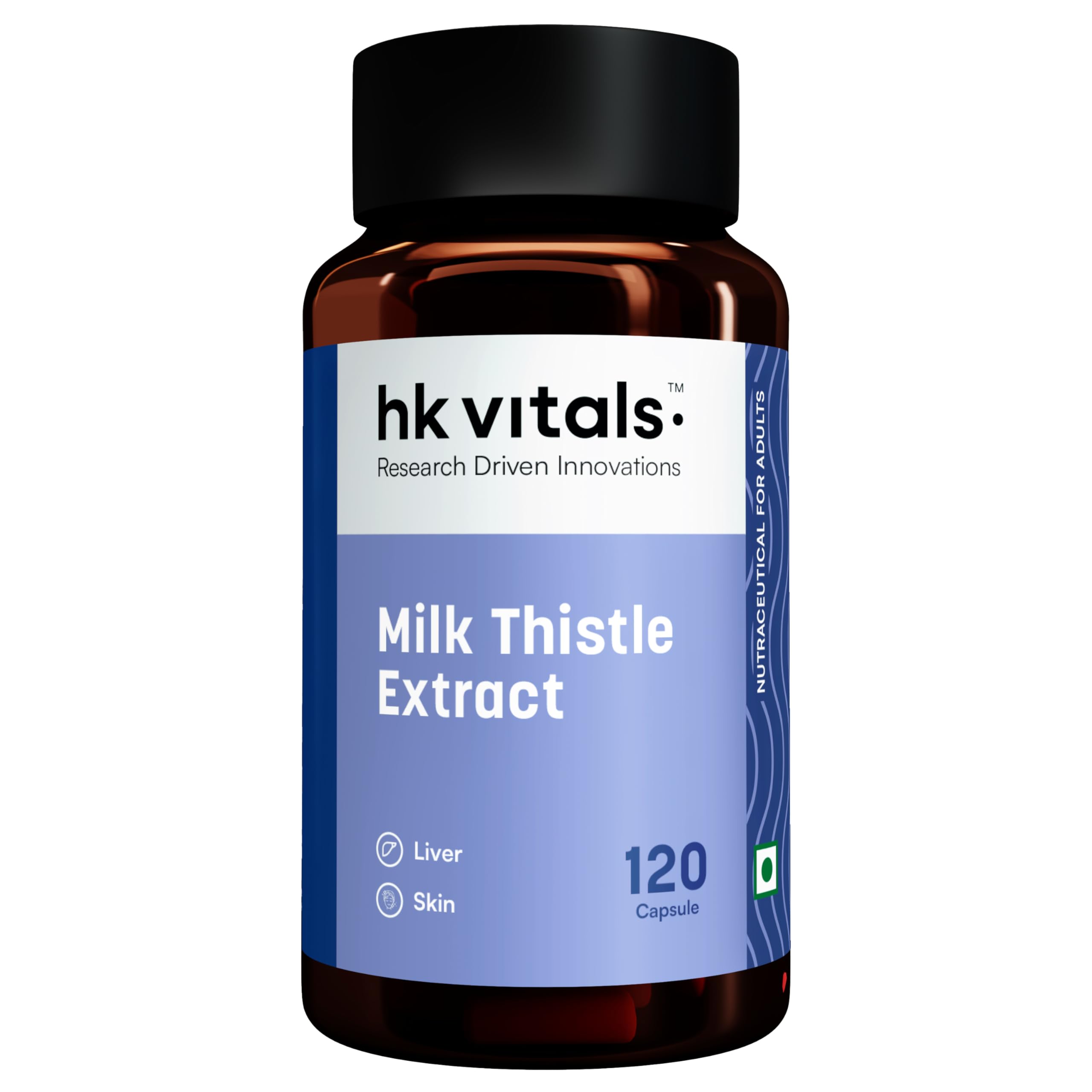 healthkart hk vitals milk thistle extract (120 capsules) | liver support supplement | silybum marianum liver detox for men and women