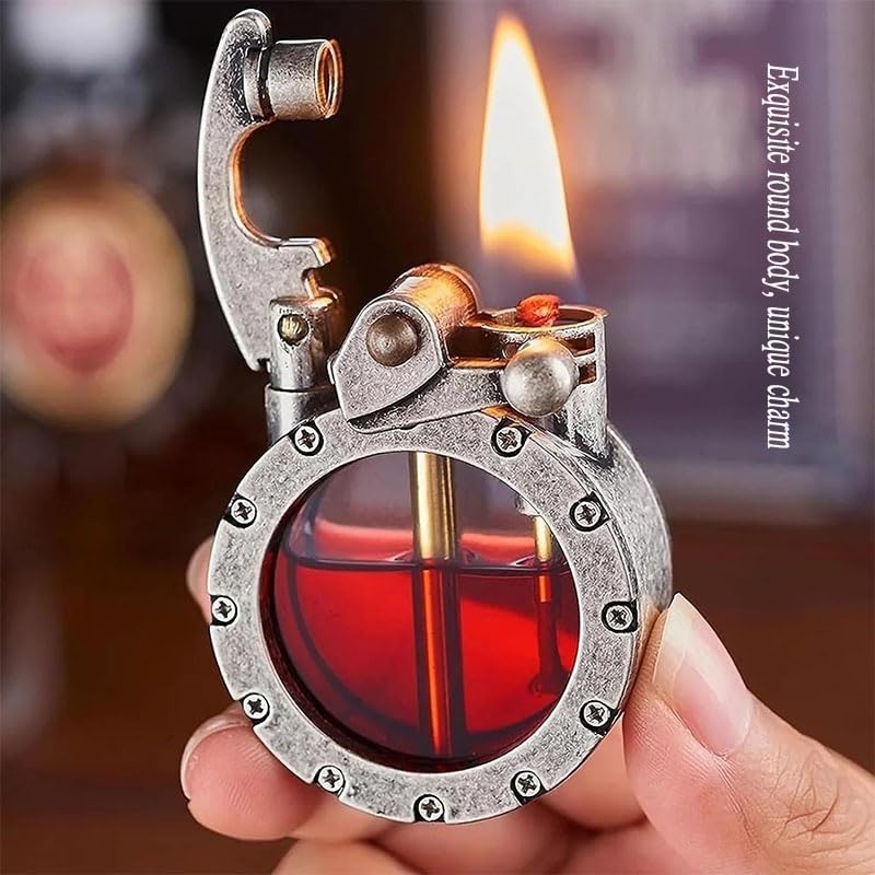 Encendedor Kerosene Retro Transparente Metálico miniatura 2