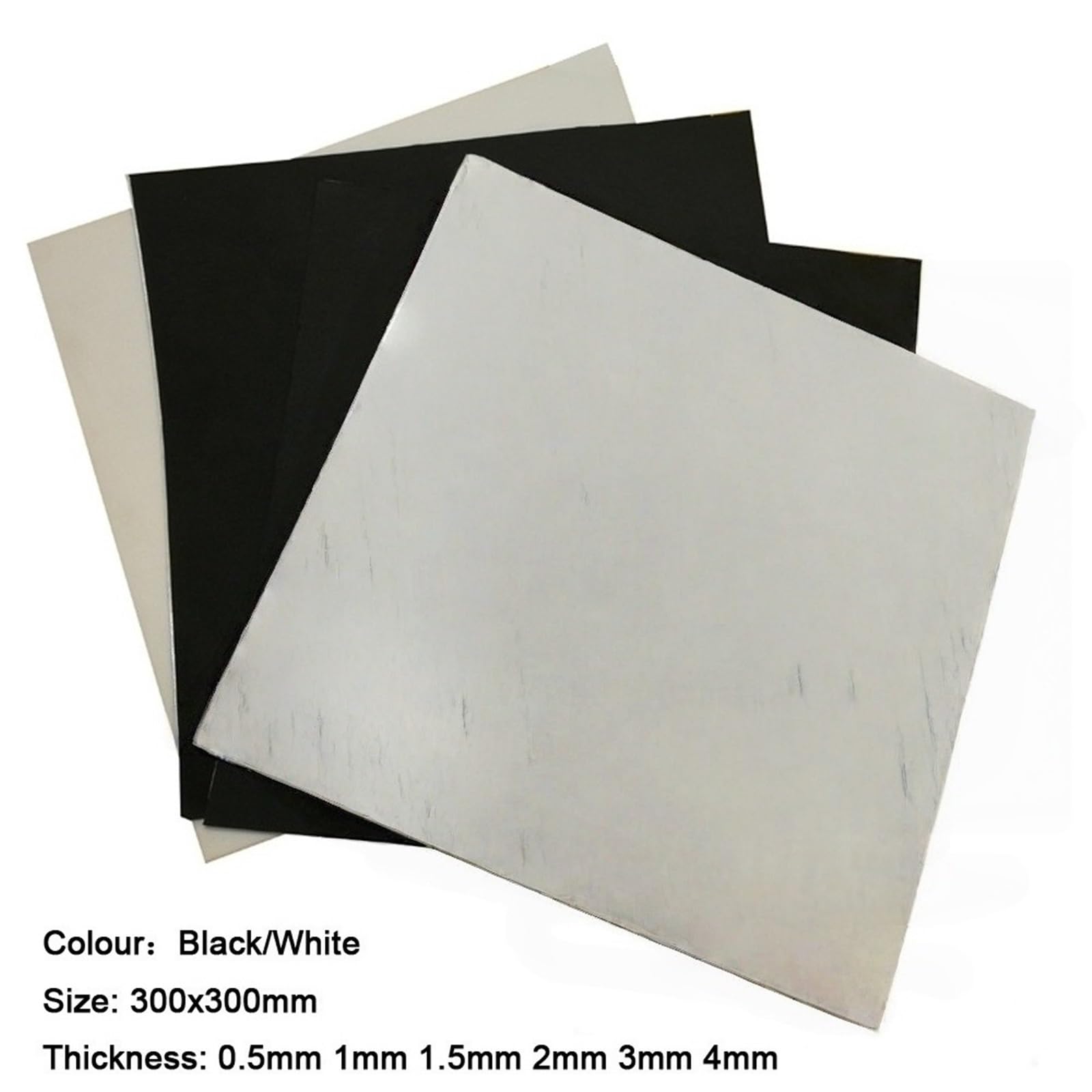 Biały samoprzylepny arkusz silikonowy o wymiarach 300x300 mm - trwała czarna płyta gumowa do projektów artystycznych i izolacji(White,300x300x3mm)