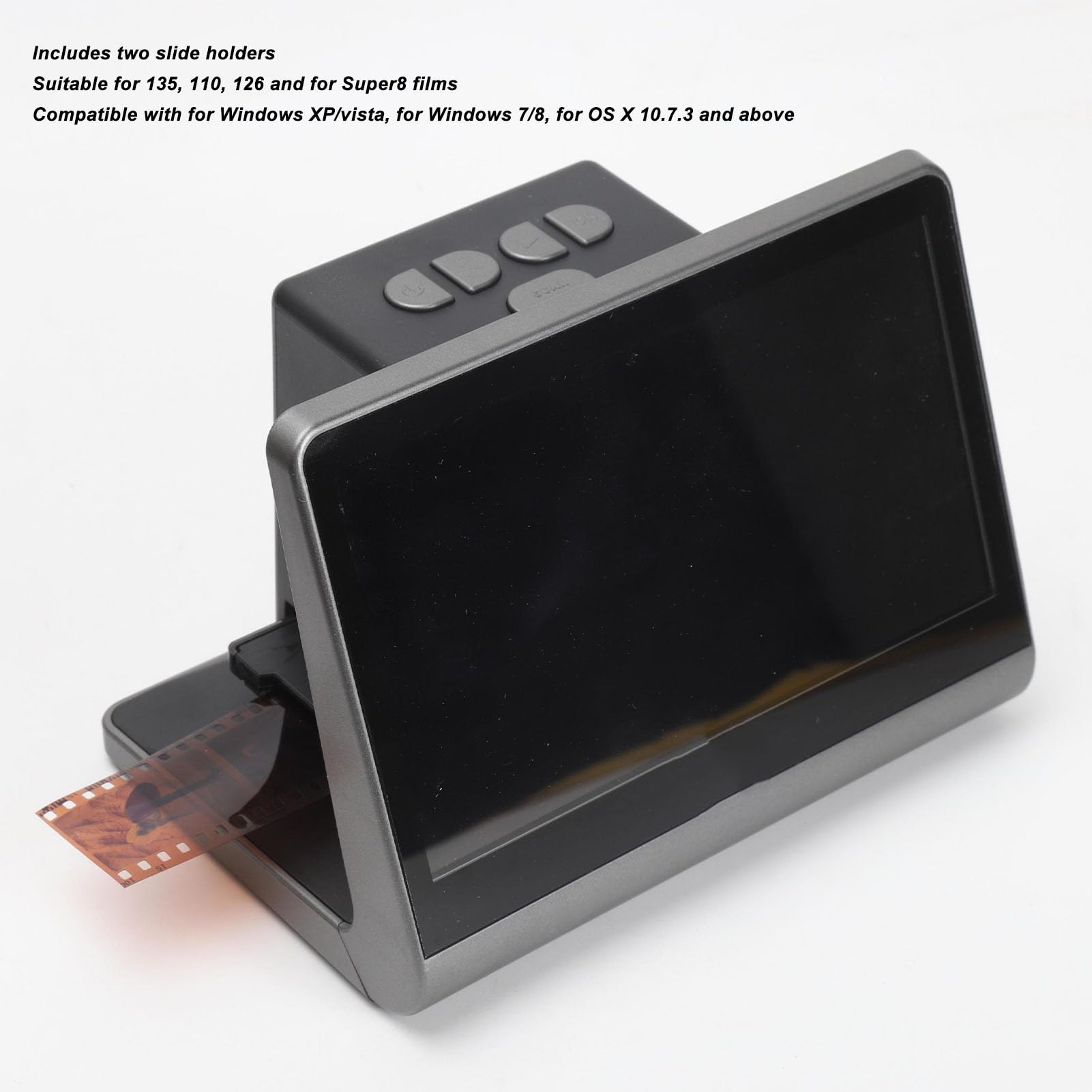 Skaner filmów i slajdów 48 MP z 7-calowym wyświetlaczem LED, cyfrowy skaner filmów kompatybilny z pamięcią 16 GB konwertuje 135/110/126 (wtyczka