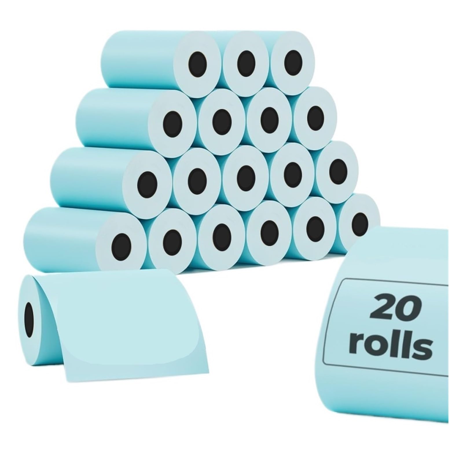 Registrierkassen-Thermopapier 58 mm, 10/20 Rollen | Blaues Thermopapier for 80-mm-Belegdrucker, POS-Einsatz(20Rolls)