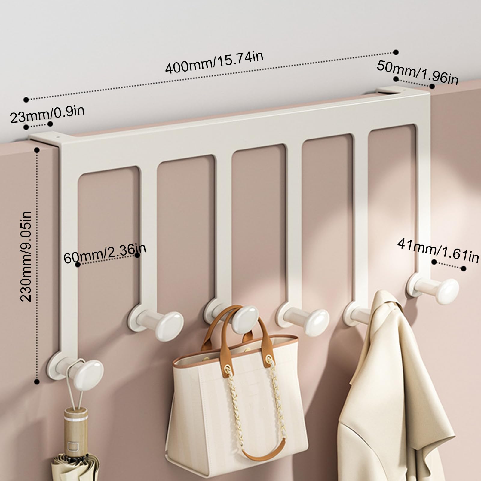 Gancho resistente para colgar sobre la puerta, ahorro de espacio, para abrigos, toallas y más