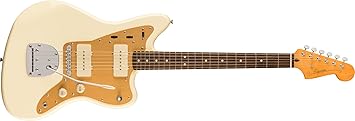 Squier J Mascis Jazzmaster Electric Guitar, Vintage White, Laurel Fingerboard