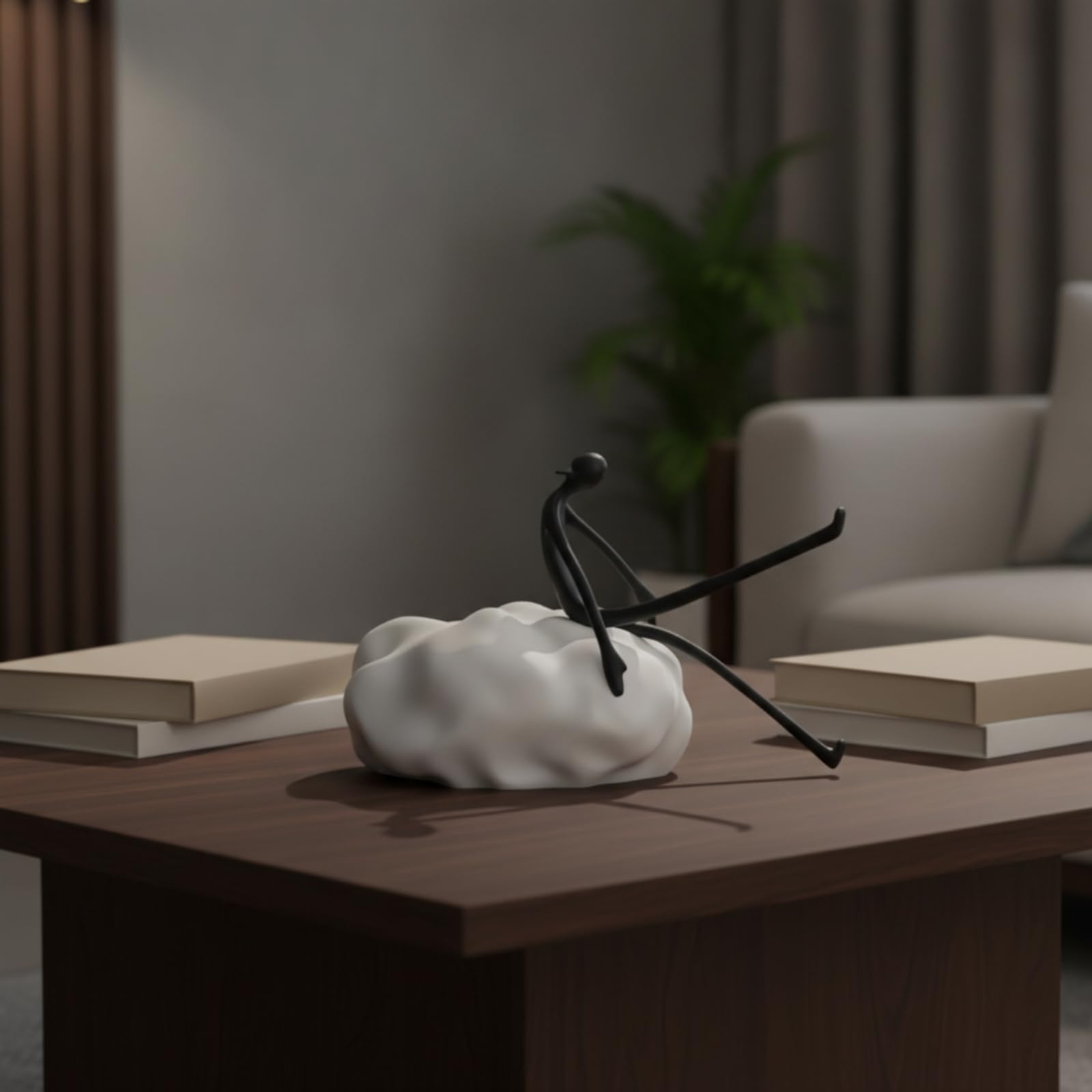 Escultura de Figura Silueta Esbelta con Base Escultural en Aleación y Resina Atracción Decorativa para Espacios Modernos Adecuada para Salón Entrada Dormitorio Consola , 32 X 18 X 20 Cm , style to 1