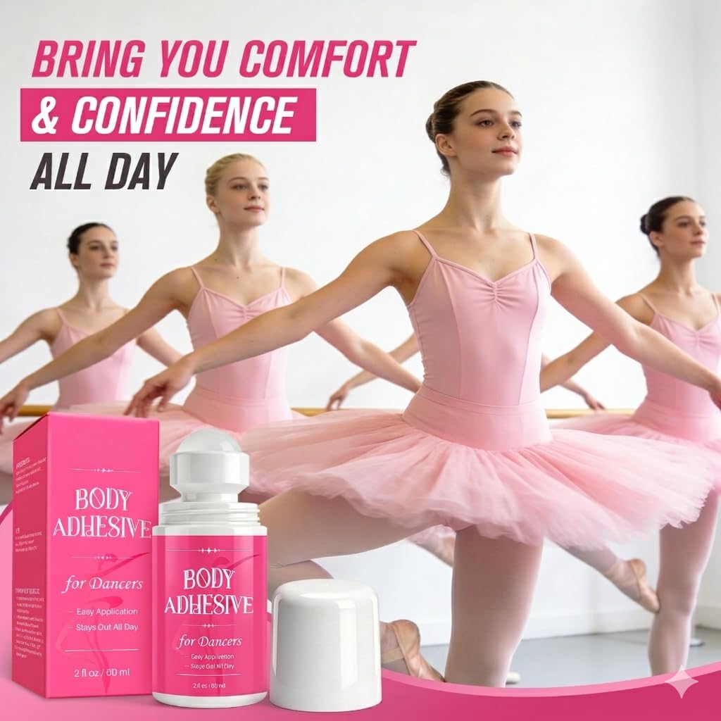 Body Adhesive Roll On for Dancers, 2 oz Sweat Resistant, Water Wash Off - Strong Fashion Glue for Dancers, Socks, Leotards, Wigs, Costumes, Residue Free & Non-Toxic，1 Pcs — view 7