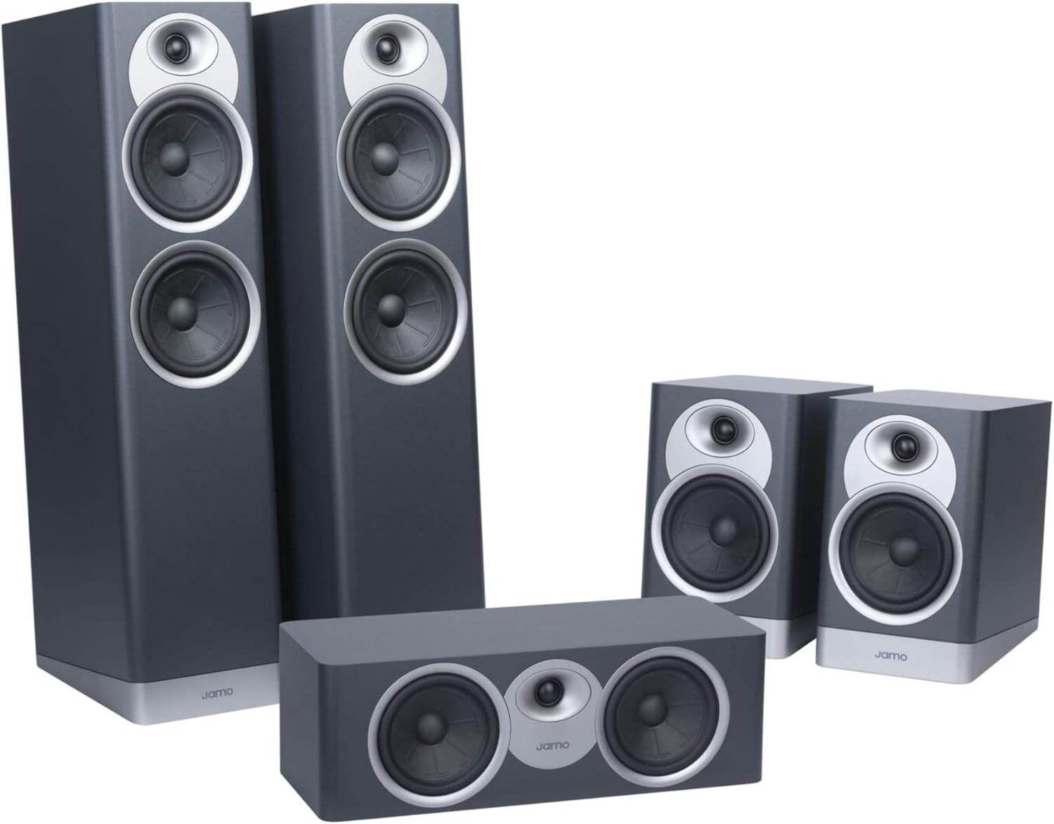 Jamo S7-25HCS Home Cinema System, Blue Fjord – Delivers High-Resolution, Room-Filling Sound – Includes Two S7-25F Floorstanding Speakers, Two S7-15B Bookshelf Speakers & One S7-25C Center Channel