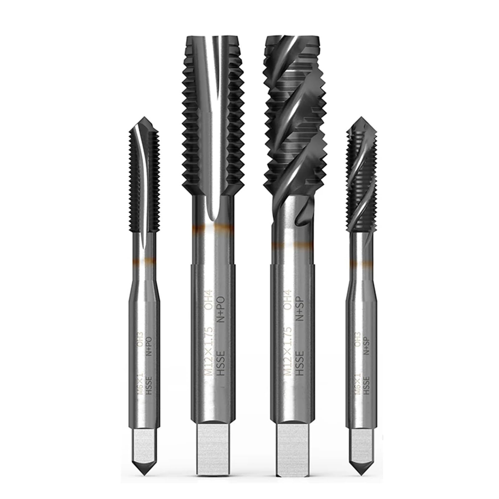 Macho de roscar en espiral de acero de alta velocidad con contenido de cobalto M35, con punta de roscar en espiral, con revestimiento de PVD, de acero inoxidable, M2-M12, herramientas CNC, 1 unidad(PV