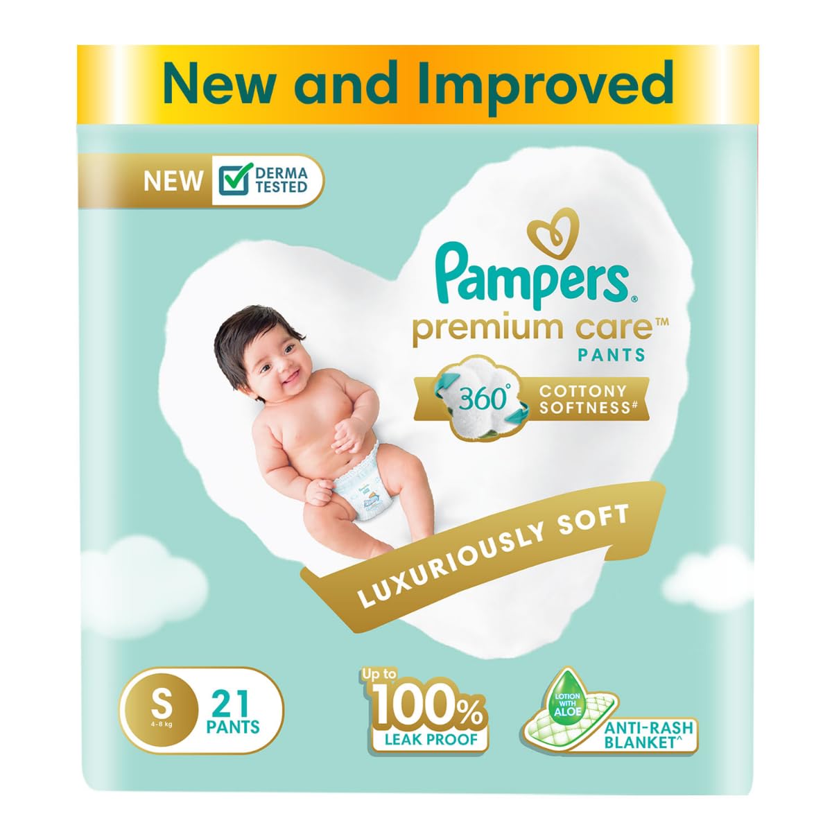 Pampers Premium Care Pants, Small Size Baby Diapers (SM), 21 Count, Softest Ever Pampers Pants-image-2