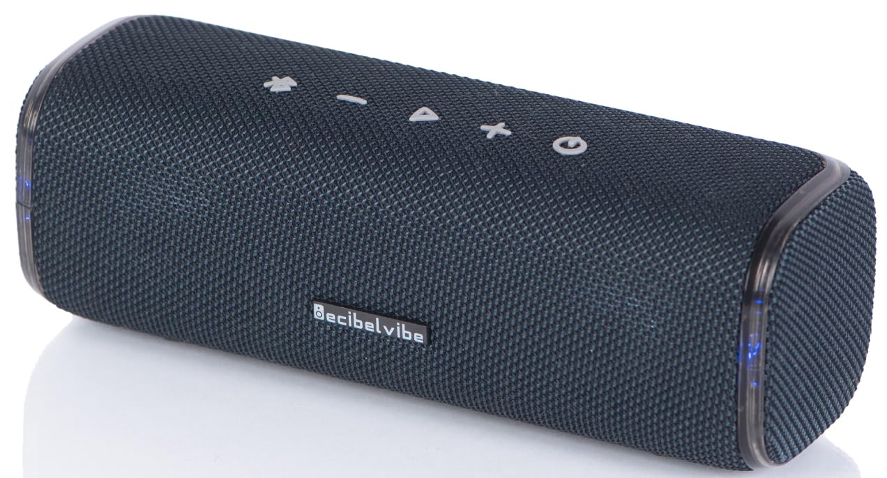 Decibelvibe - Altoparlante Bluetooth portatile e impermeabile con luce, IPX7, 30 W, bassi profondi, Bluetooth 5.3, durata della batteria 25 ore, LED, accoppiamento stereo per casa, feste, all'aperto.