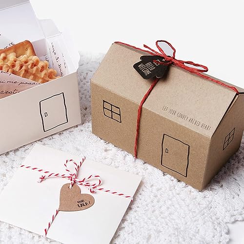 Miniatura 4 de Floratek 50 cajas de dulces de boda, recuerdos de fiesta, diseño de sellos, caja de regalo de embalaje de chocolate de papel kraft vintage para
