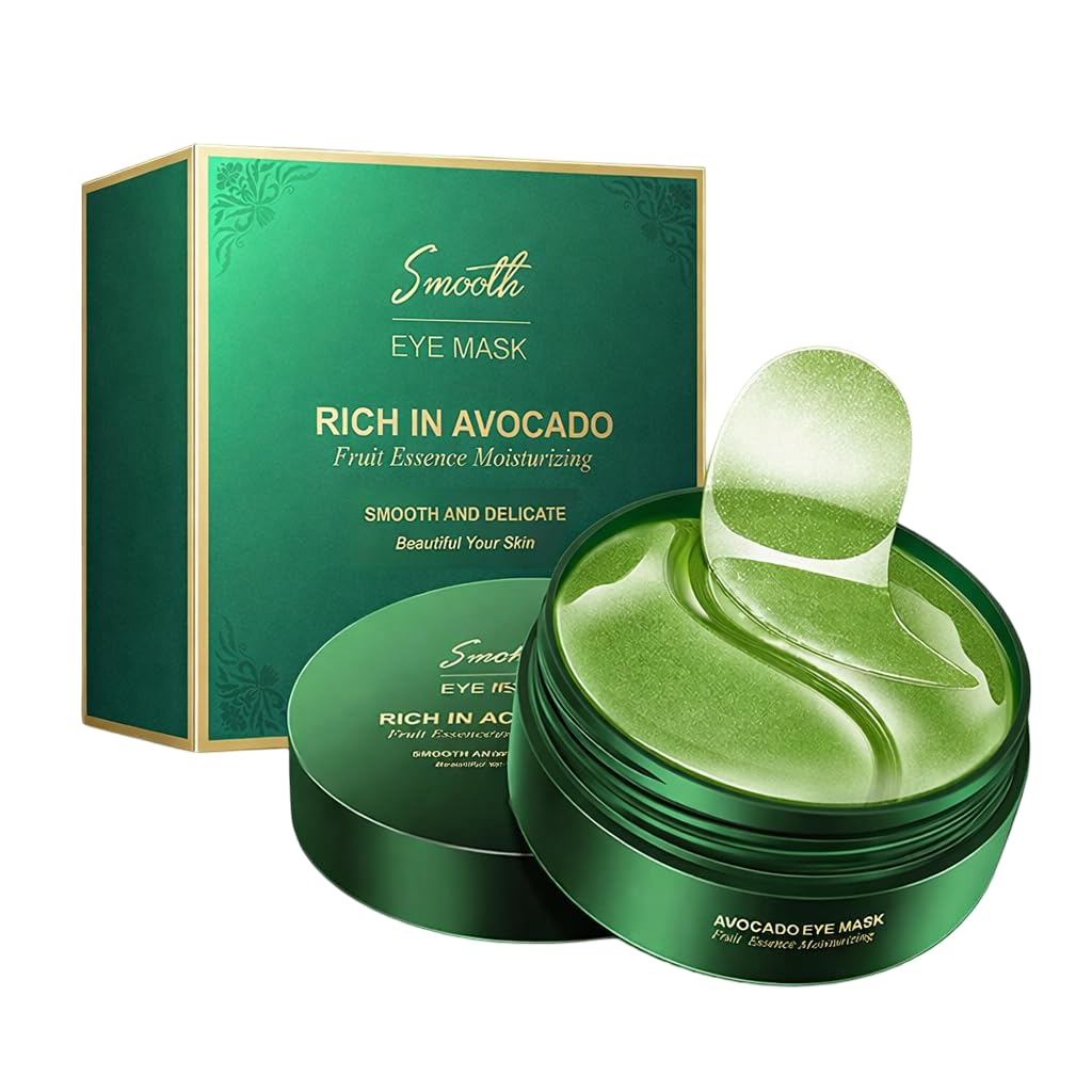 Avocado Under Eye Patches for Dark Circles & Puffy Eyes - Korean Hydrogel Eye Mask with Green Tea Extract, Moisturizing Under Eye Masks for Wrinkles, Fine Lines & Skin Refreshing Care, 60 Pcs-image-27