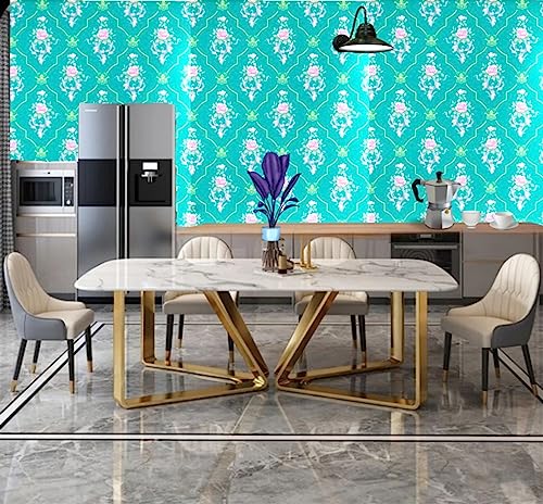 Image of NANA's Collections Green Floral Bundle Design Wallpaper - Self-Adhesive Waterproof Peel & Stick Wall Paper for Living Room, Bedroom, Kitchen - 45cm x 200cm Roll