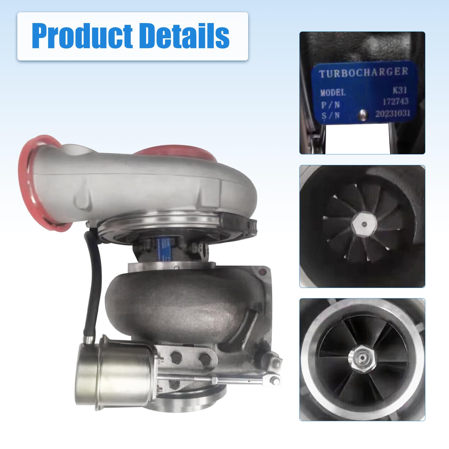 VANPERT 172743 Turbocharger K31 Turbo fit for Detroit Series