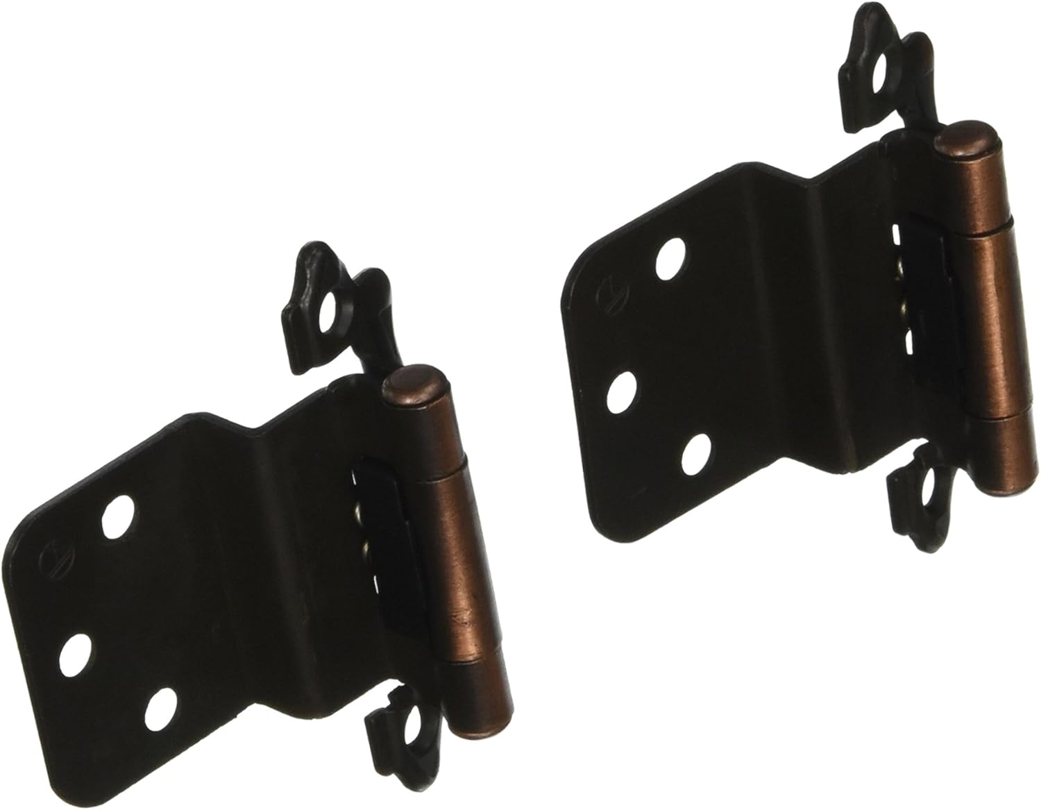 Amerock BPR7328AC Self-Closing, Face Mount Hinge with 3/8in(10mm) Inset - Antique Copper