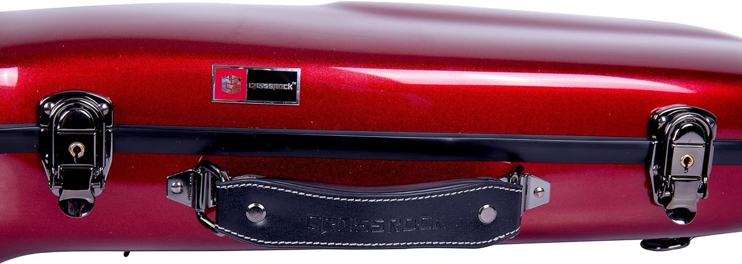 Crossrock Étui en fibre de verre pour trompette avec bretelles amovibles - Rouge (CRF1020TRRD)