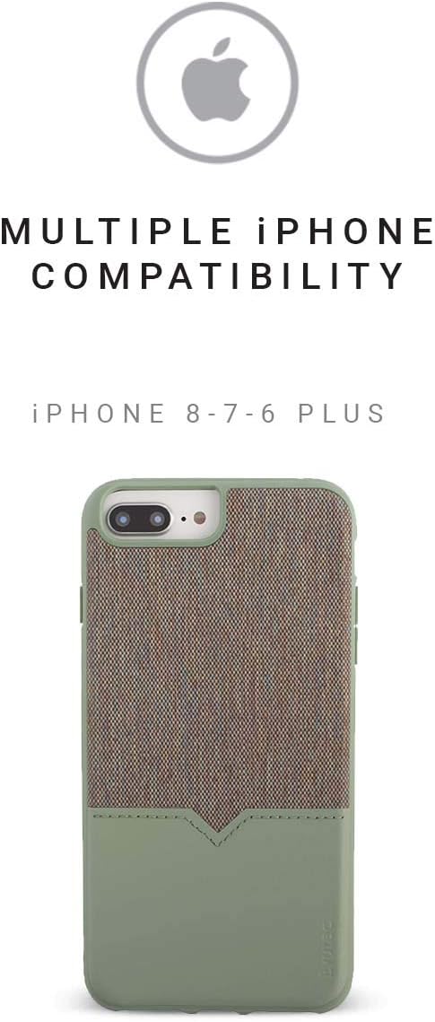 Evutec Compatible with iPhone 6 Plus/6s Plus/7 Plus/8 Plus Unique Heavy Duty Case Premium Leather + TPU Shockproof Interior Slim Protective Phone Cover- Chroma/Sage with AFIX+ Vent Mount
