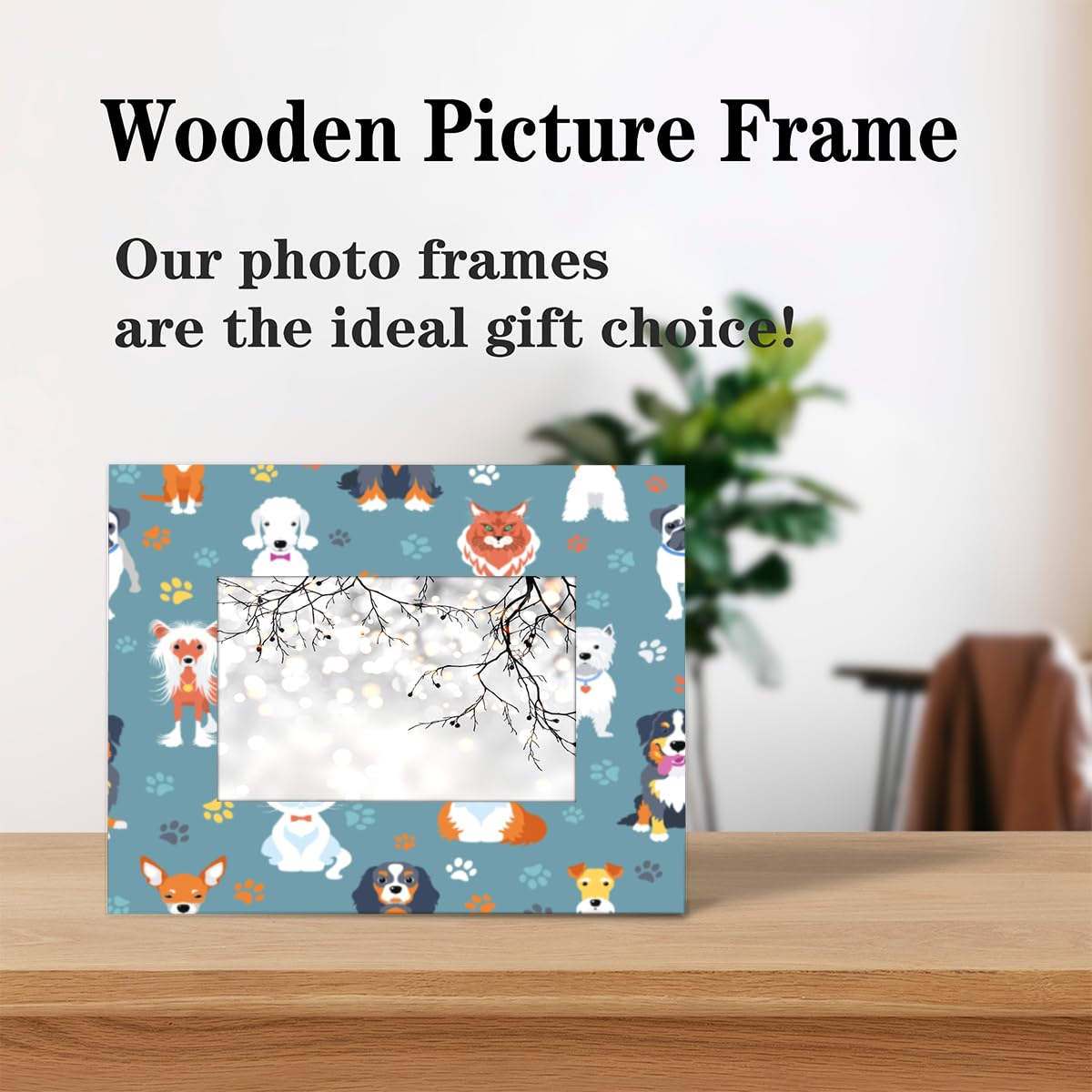 Cornice Portafoto 10x15 Cm In Legno "You Had Me At Woof" Con Supporto Metallico - 2