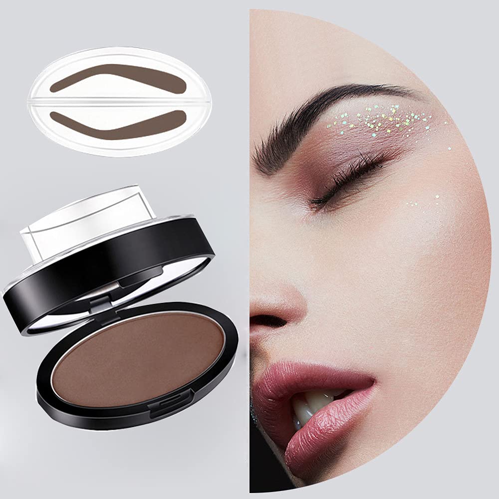 Proszek do stempla na brwi Perfect Eyebrow Power Seal Nature Brow Stamp Narzędzie do makijażu Delikatny kształt brwi dla profesjonalistów i początkujących (#4 Czarno-szary)