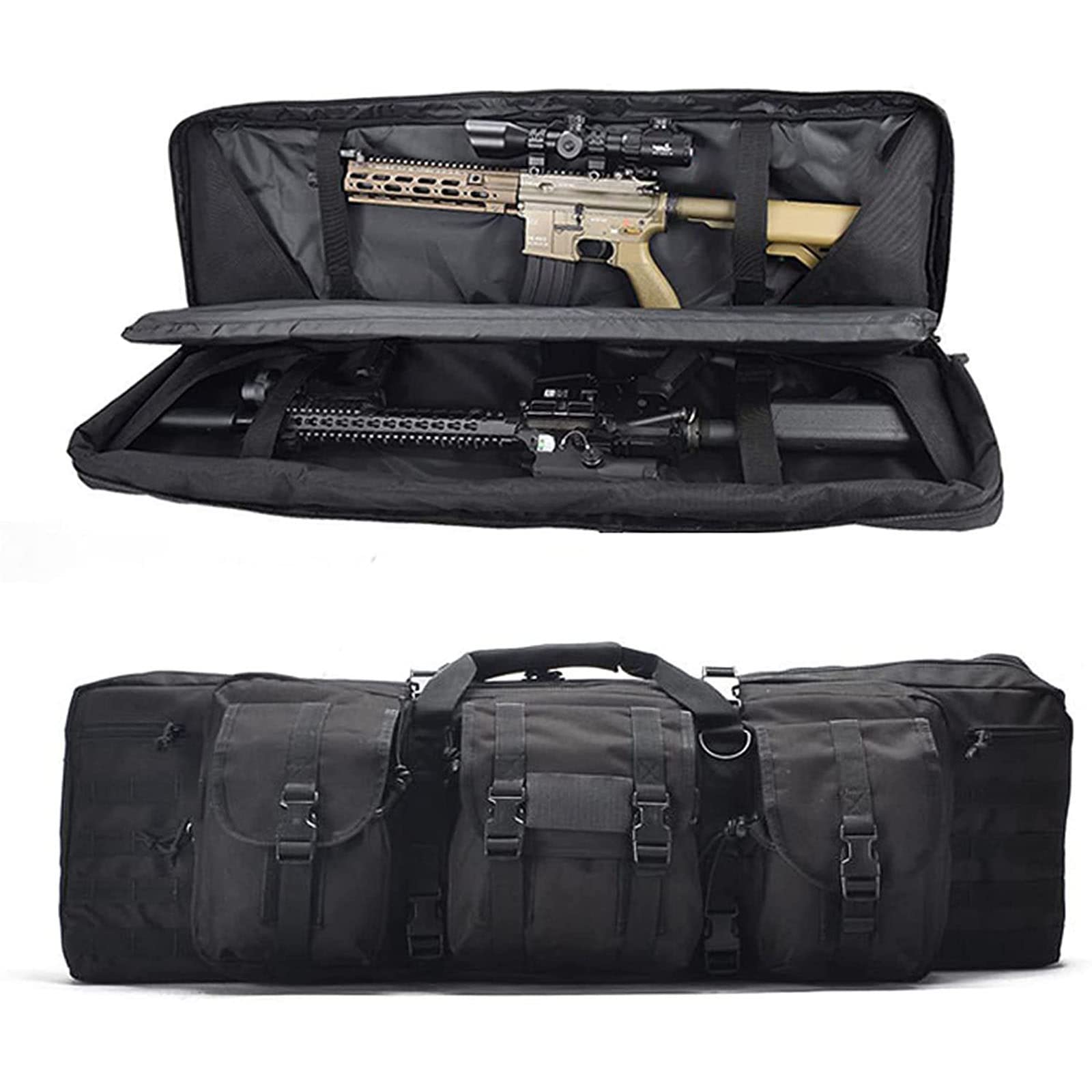Estuches Dobles para Escopeta, Bolsas Acolchadas Suaves para Escopeta para Campo de Tiro, Estuche Táctico para Armas de Airsoft Estuche para Armas de Fuego para Caza, Tiro,B