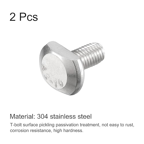 Miniatura 12 de uxcell Pernos de ranura en T, 5 piezas M6x25mm ranura en T Pernos deslizantes Pernos deslizantes 304 Tornillos en forma de T de acero inoxidable