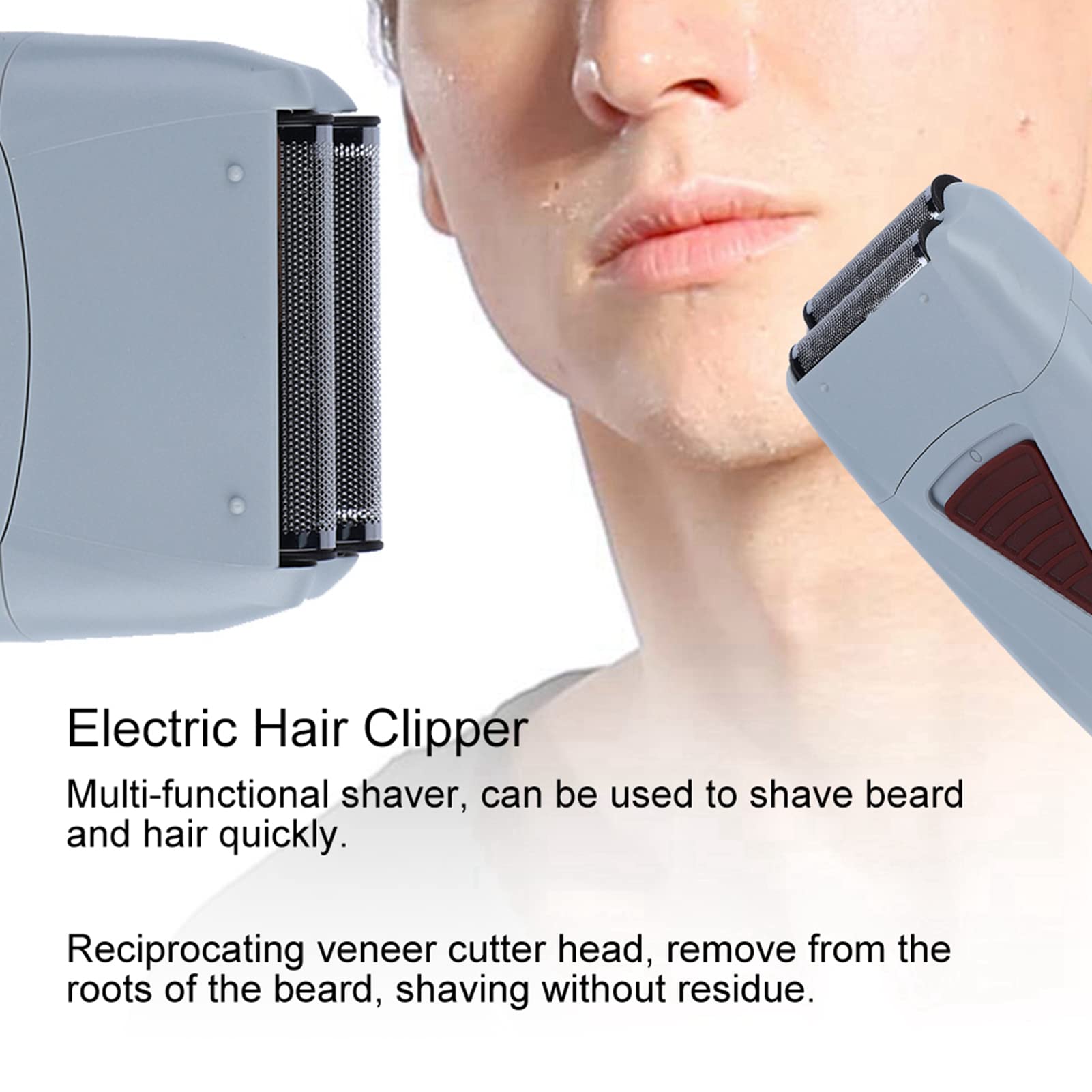 Electric, Rechargeable Men Electric Hair Clipper Trimmer Double Razors Reciprocating Shaver for Hair Cutting
