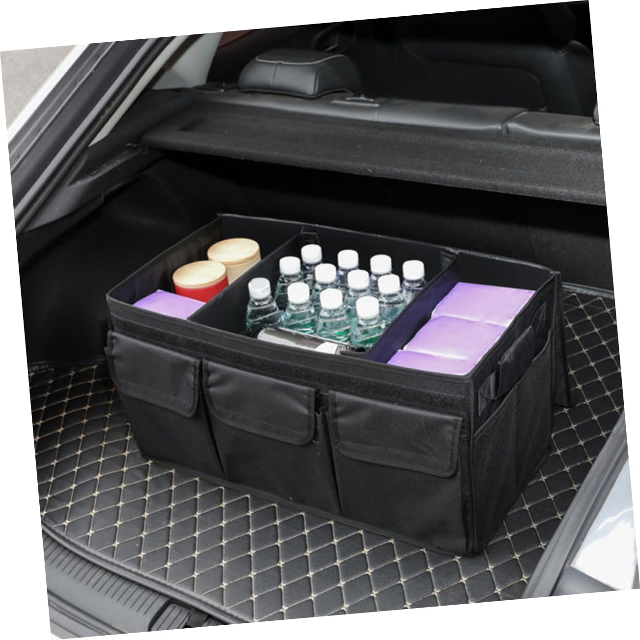 Zerodeko Organizer Box per Bagagliaio Auto, Scatola Organizer Oxford Nero, Grande Capacità, Pieghevole e Pratica per Riordino Rapido in Auto e Casa