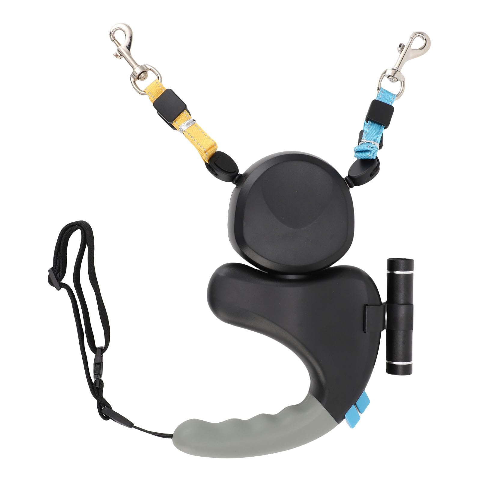Akozon Laisse Rétractable pour 2 Chiens avec 360° et Lumière LED, Laisse Double Contrôle sans Enchevêtrement pour Chiens de Taille Moyenne/Grande, Poignée Absorbant Les Chocs pour des Promenades