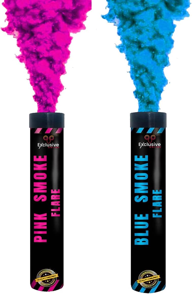 Ring Pull Smoke Grenades/Flares Pack of 2 Colors for Paintball Weddings Photoshoots Football Celebrations & Special Effects - Pink and Blue