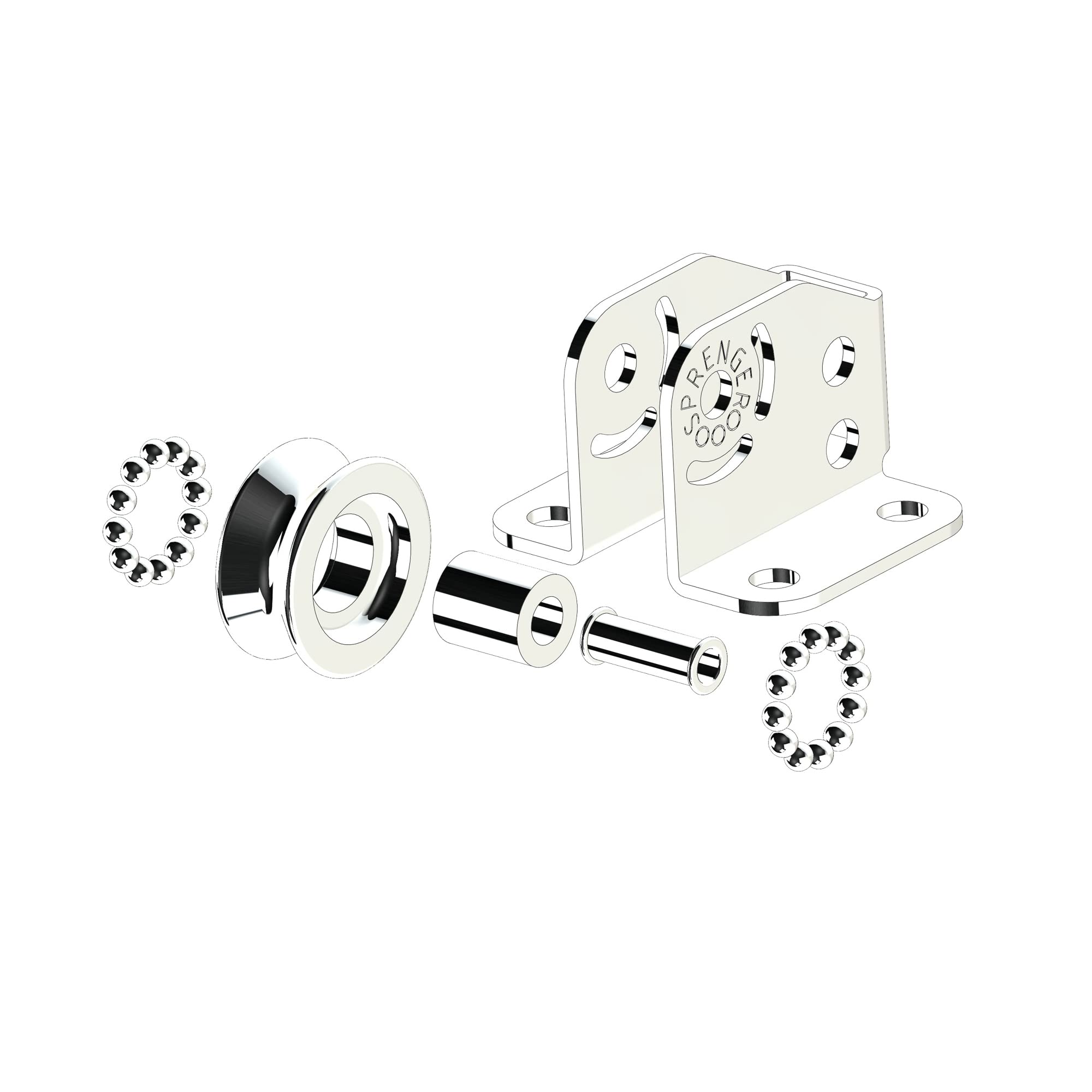 Sprenger Umlenkrolle mit Kugellager Micro XS I Wälzlager aus Edelstahl für 4mm Drahtseil I Seilrolle mit Befestigungslöcher, Umlenkblock stehend, klein und kompakt