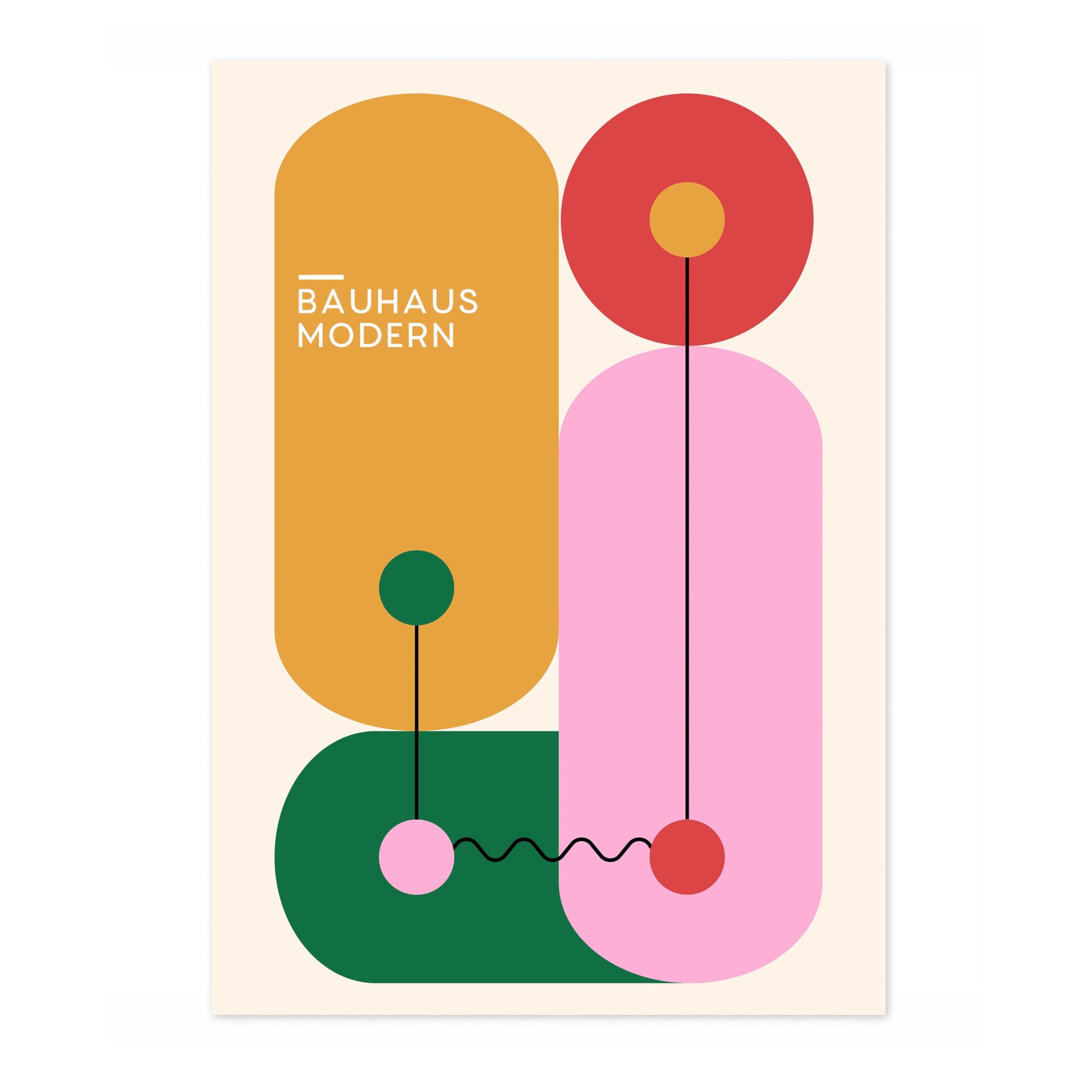 Cylindrical Lock Bauhaus Poster Mid Century Modern Wall Decor Print, Abstract Geometric Wall Art Boho Abstract Artwork Architecture, Archival Matte, A3 (Print Only) - 42x29.7cm